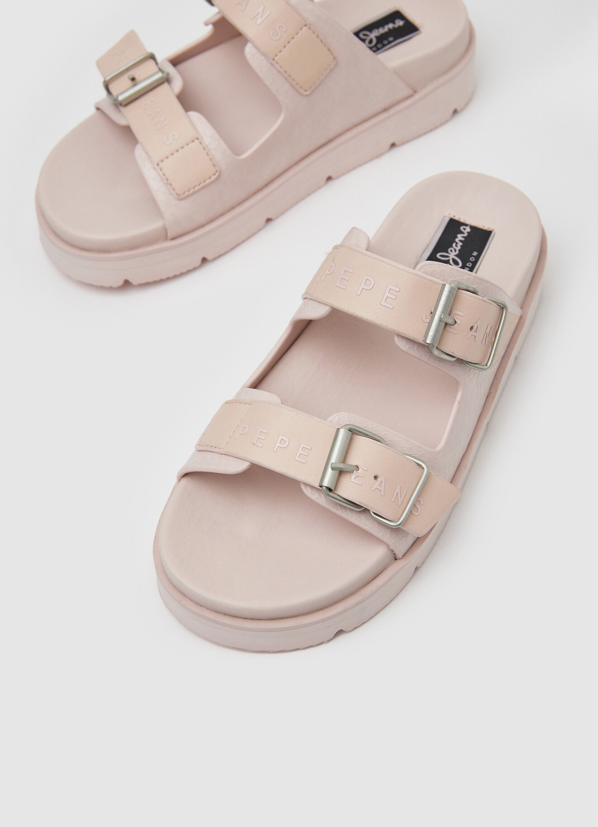 Sandálias POLA PARK com fivela dupla - rosa claro