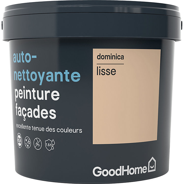 Peinture extérieure façade autonettoyante Premium GoodHome beige Dominica 5L