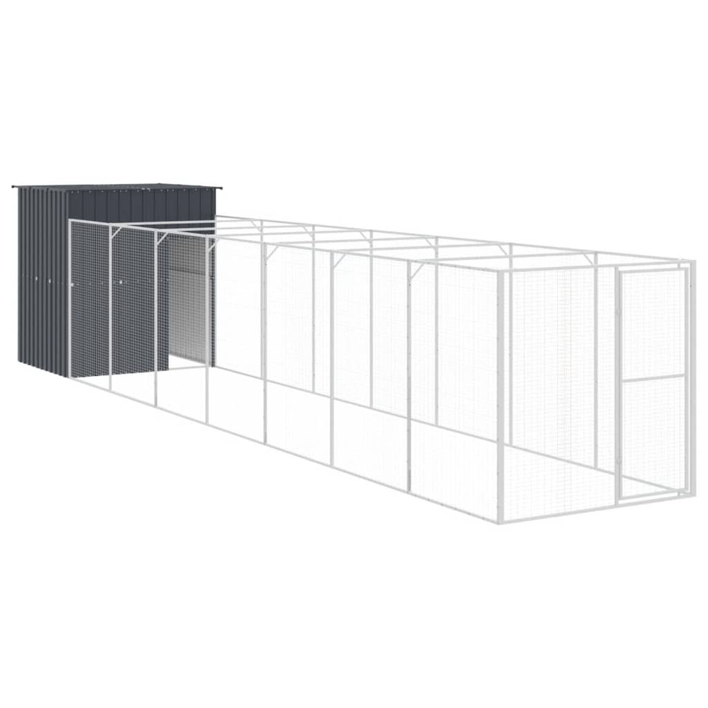 Niche pour chien avec cour anthracite 165x863x181 cm