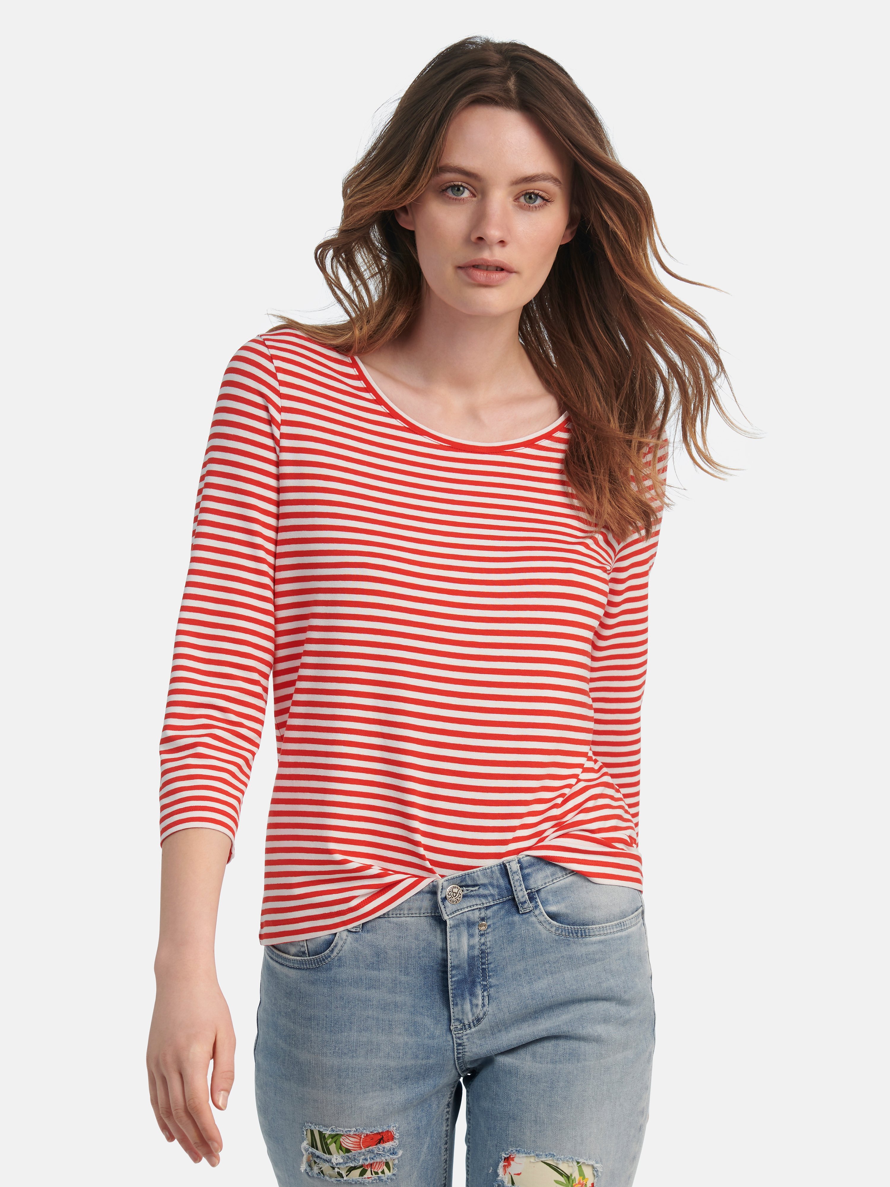 Rundhals-Shirt mit 3/4-Arm