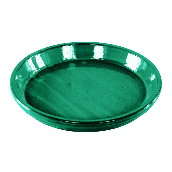 Soucoupe d'intérieur en terre cuite émaillée, coloris Jade D17 cm