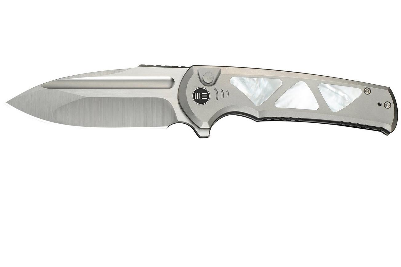 WE Knife Sylox WE24027-4 Satin, Gray Titanium Mother of Pearl Inlay, zakmes