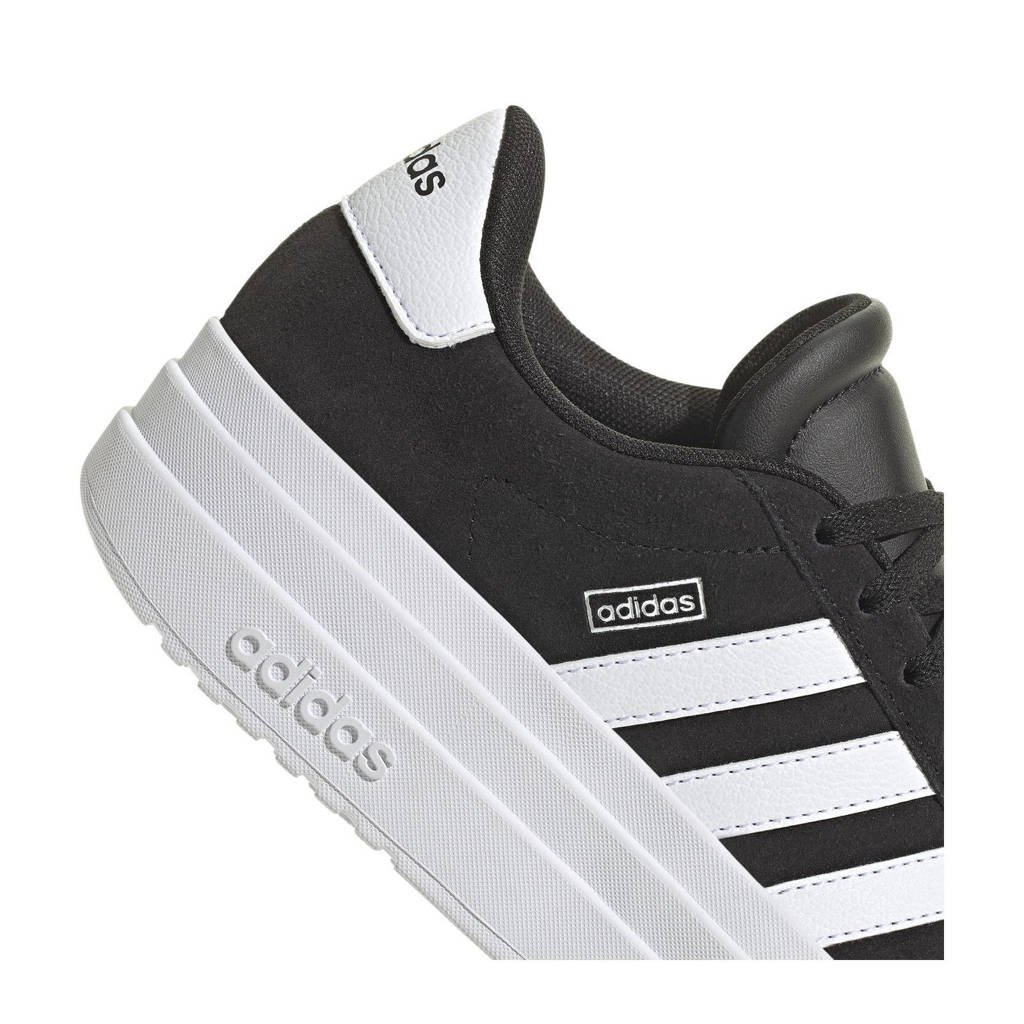 adidas VL Court Bold suède sneakers zwart/wit