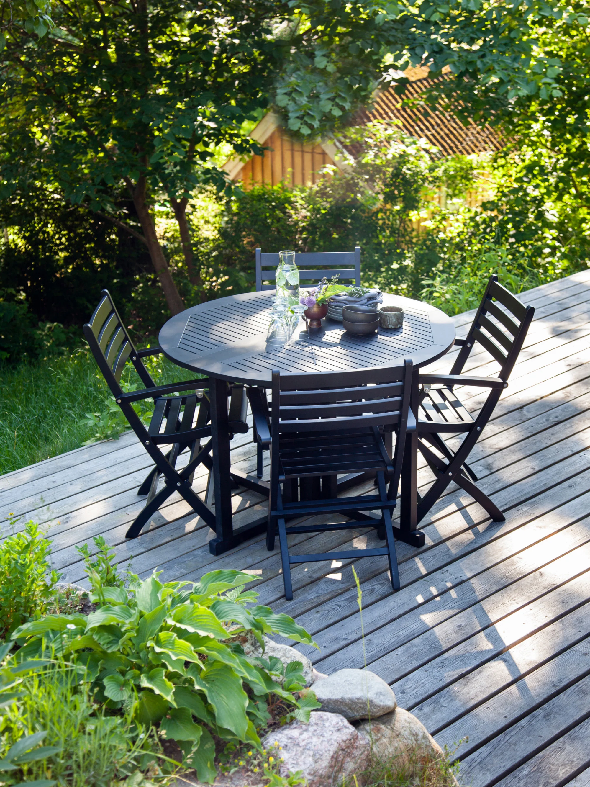 Ronde opvouwbare tuintafel Butterfly, Ø 110 cm