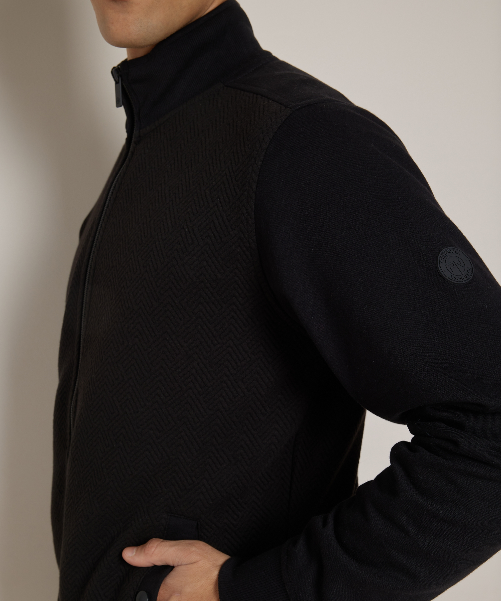 sweat vest met hoge kraag