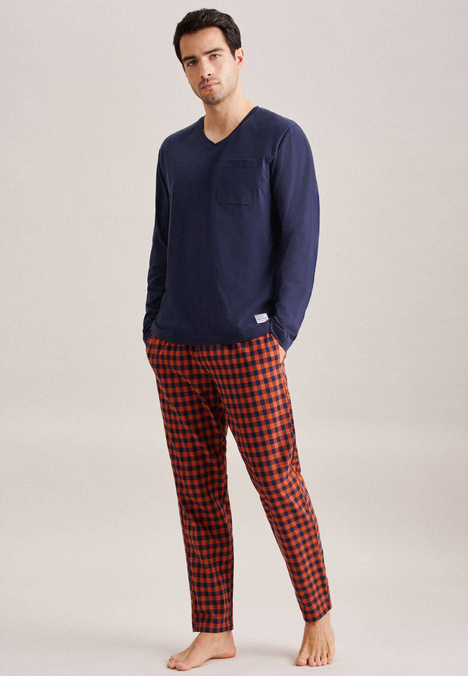 Seidensticker| Herren Pyjama Schwarze Rose