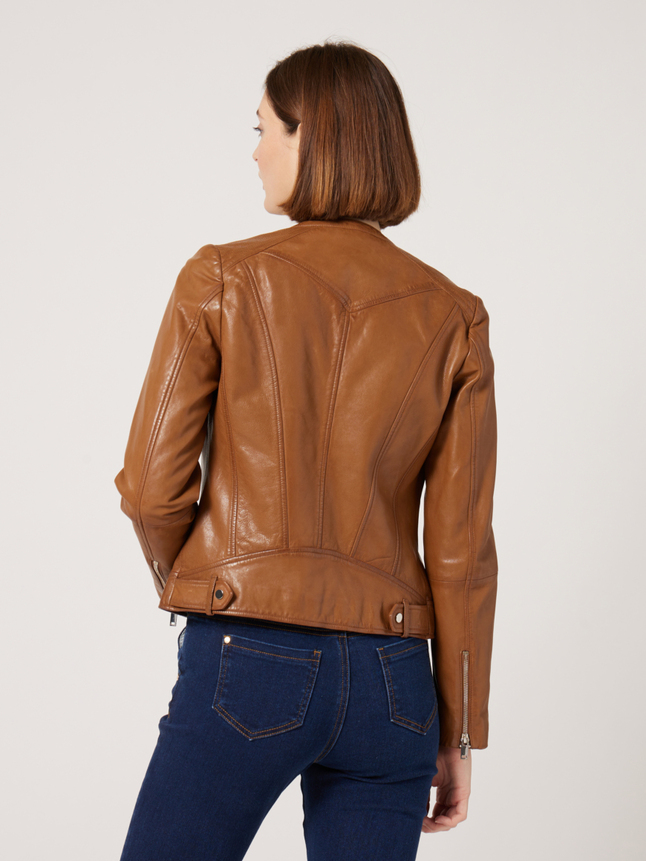 Veste en cuir style motard