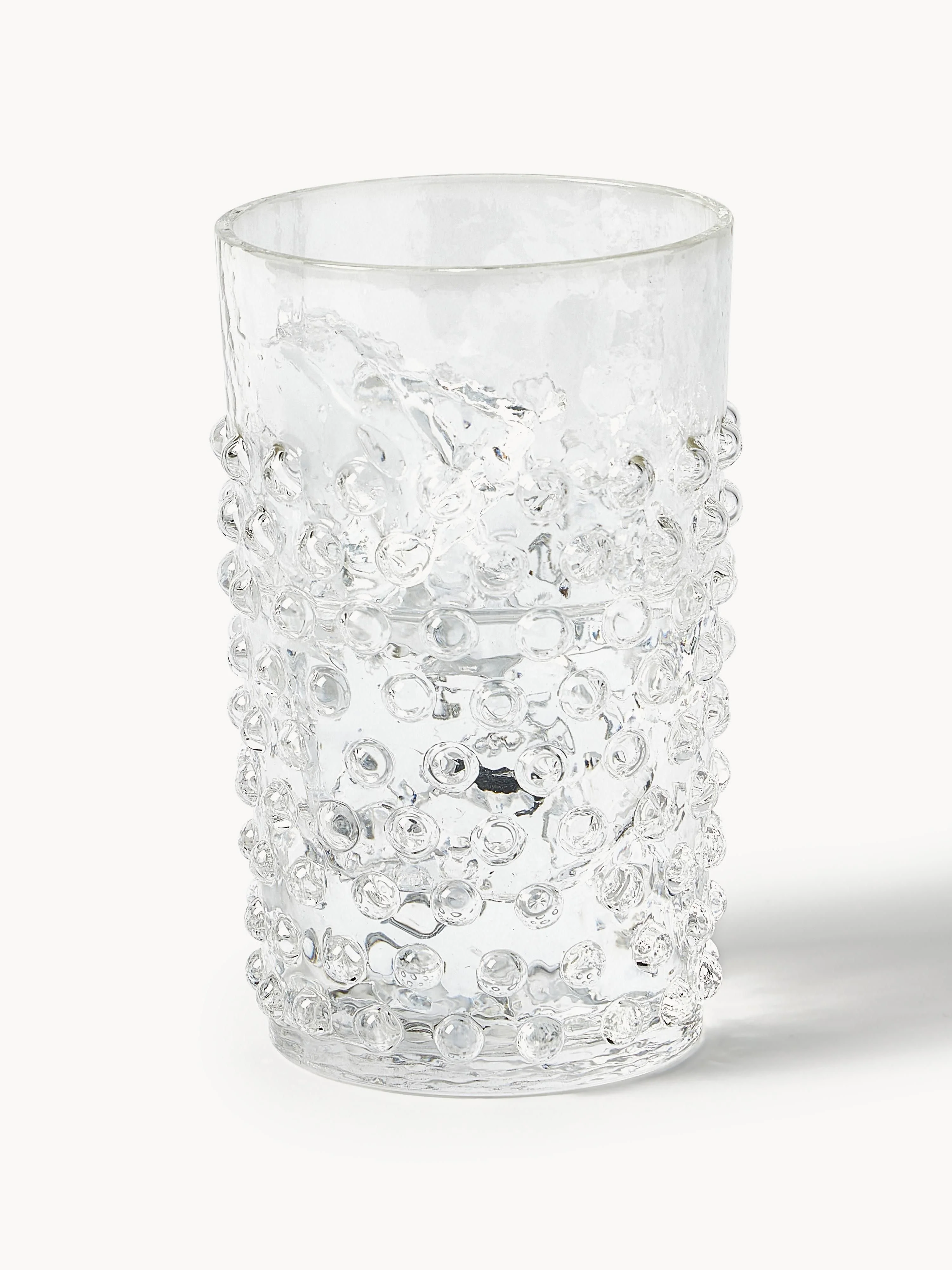 Mondgeblazen waterglazen Hobnail, 6 stuks
