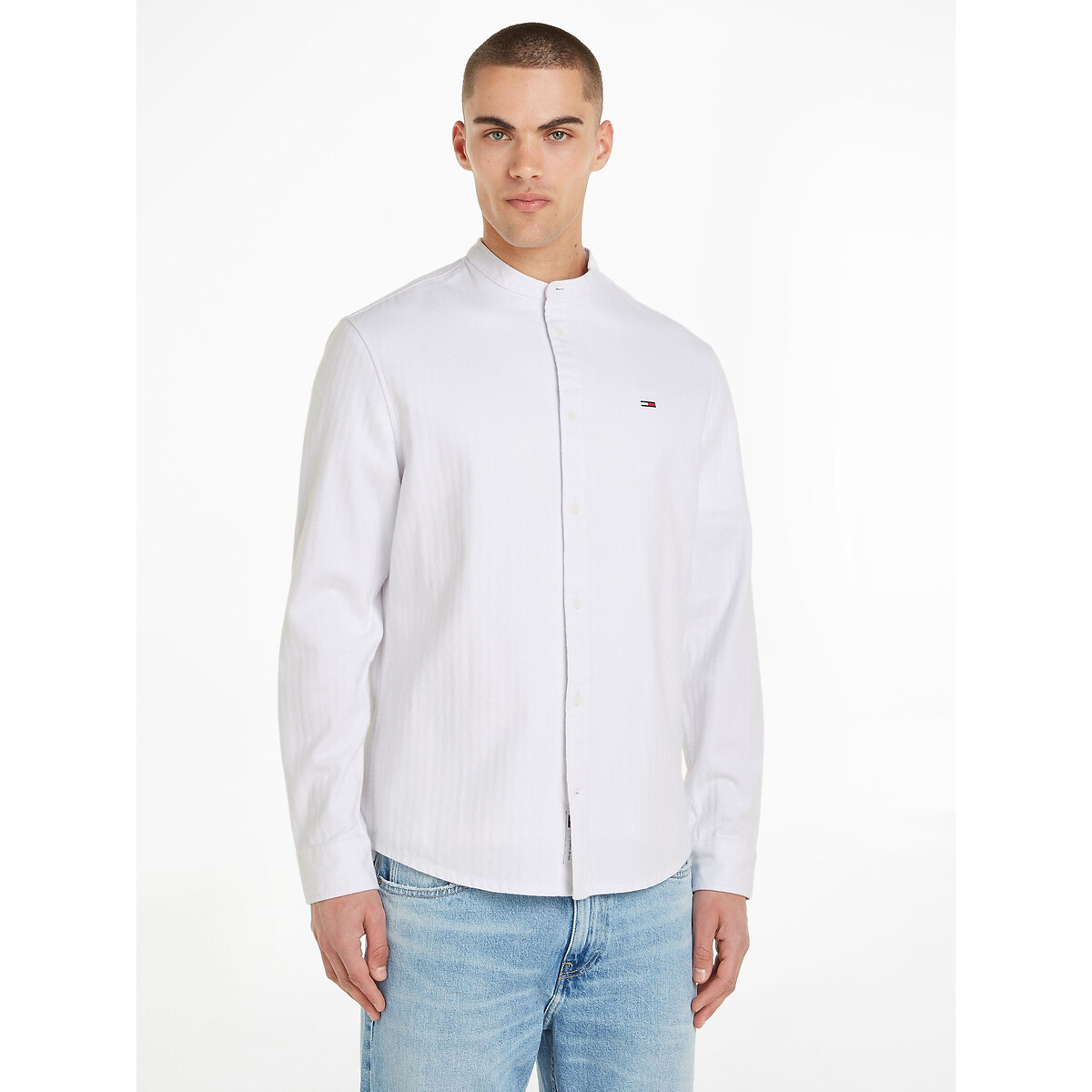 TOMMY JEANS<br>Camisa de flanela reta com gola mandarim