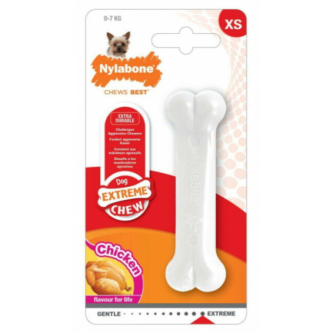 Jouet à mâcher pour chien Nylabone Dura Chew Extreme goût poulet