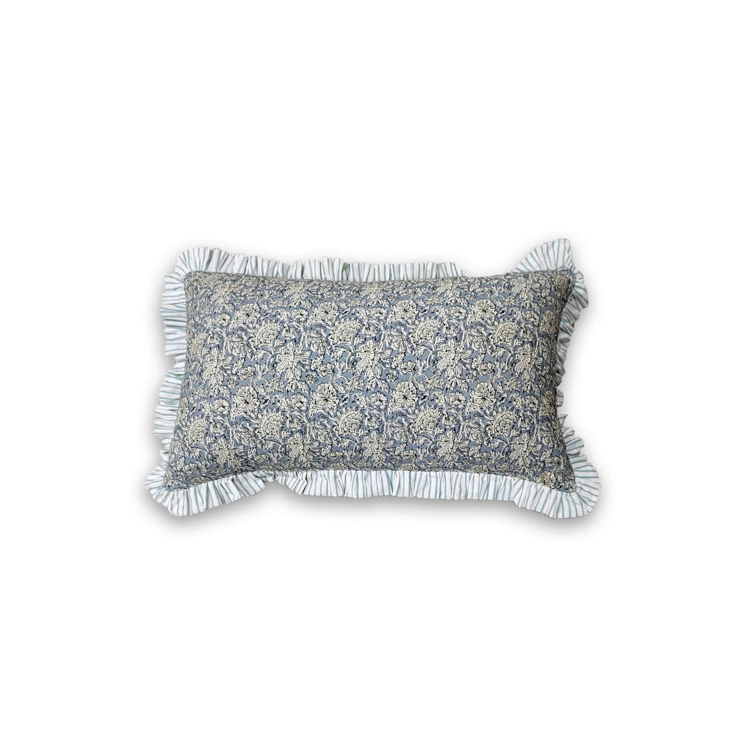 Kissen 'Tagav' blau-weiß, B 60 cm, H 35 cm von fischer's lagerhaus