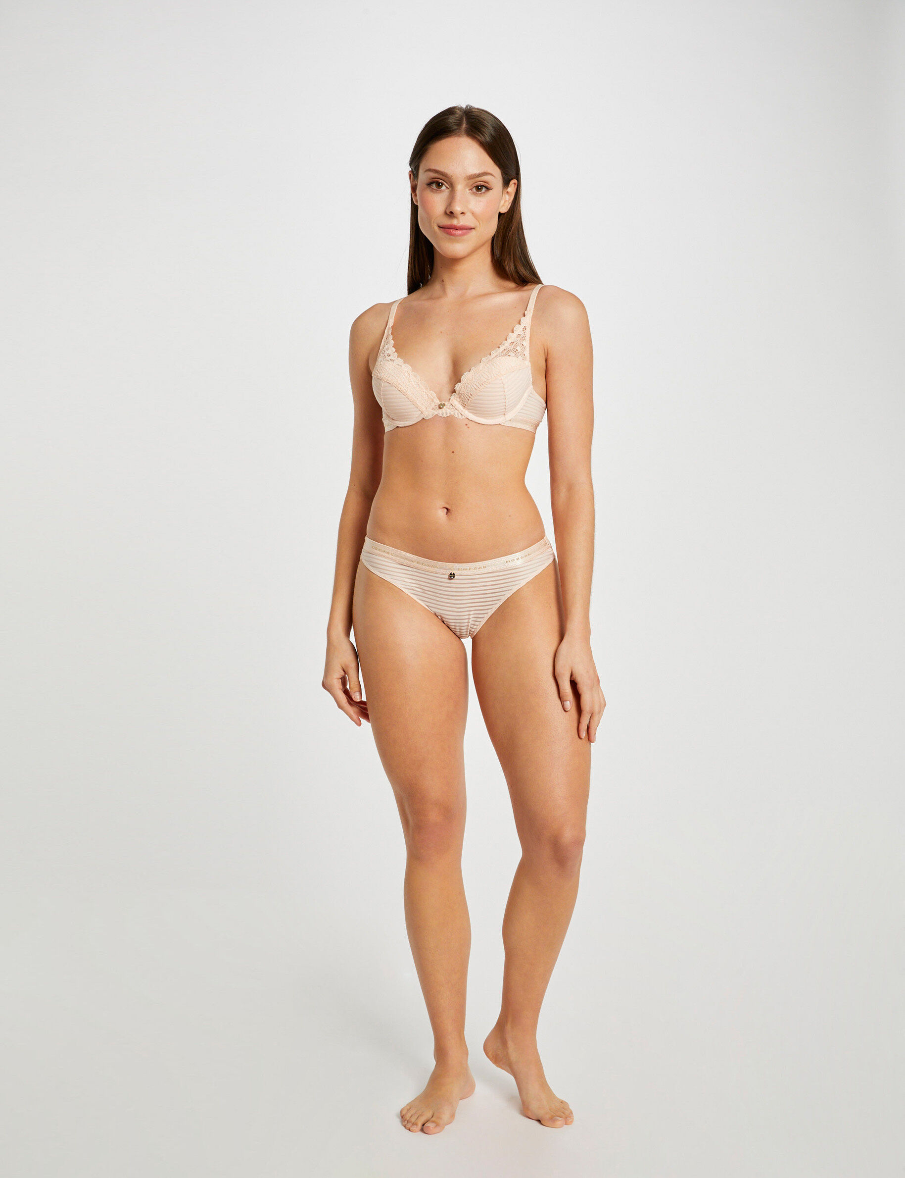 Slip dentelle rose femme - rose