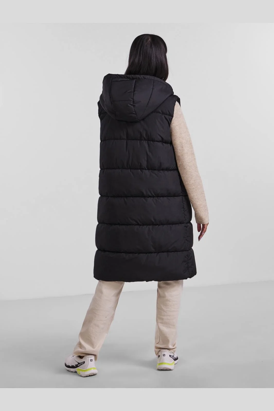 Pieces Pcbee New Long Puffer Vest 3718770 black
