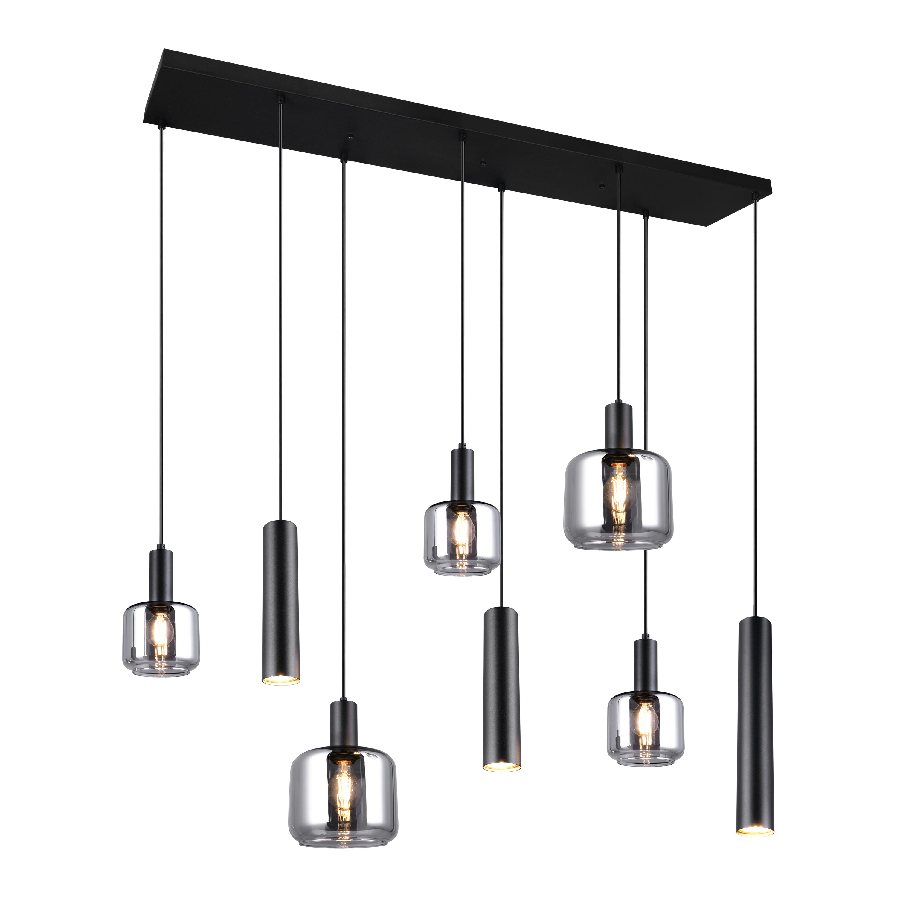 Trio Mataro Hanglamp 8-lichts - Zwart Mat