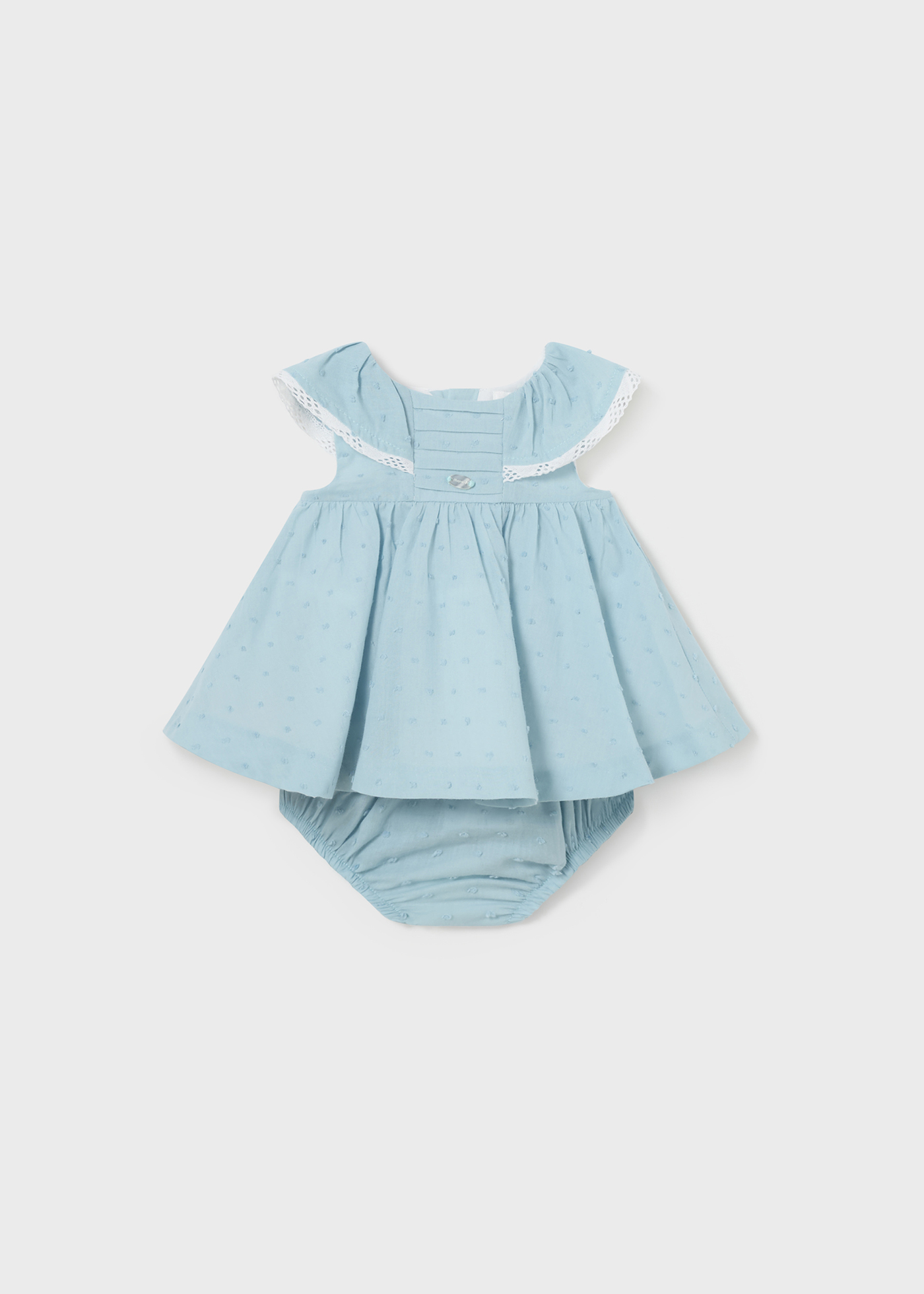 Vestido Plumeti rosa bebê para recém-nascidos