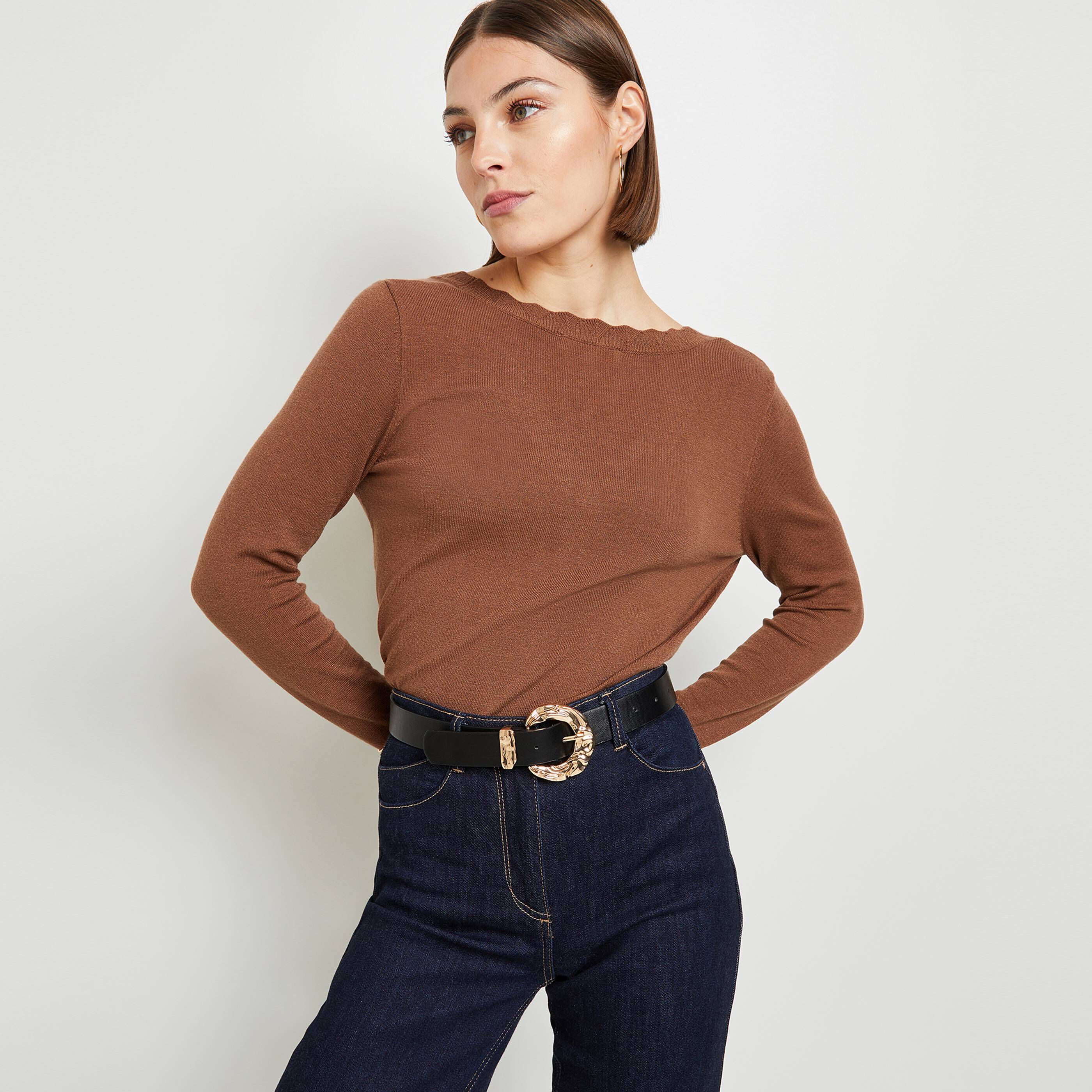 Gilet fine jauge femme - CAMEL