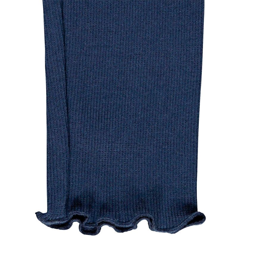 Legging bleu marine en maille côtelée pour enfant fille - Bleu marine