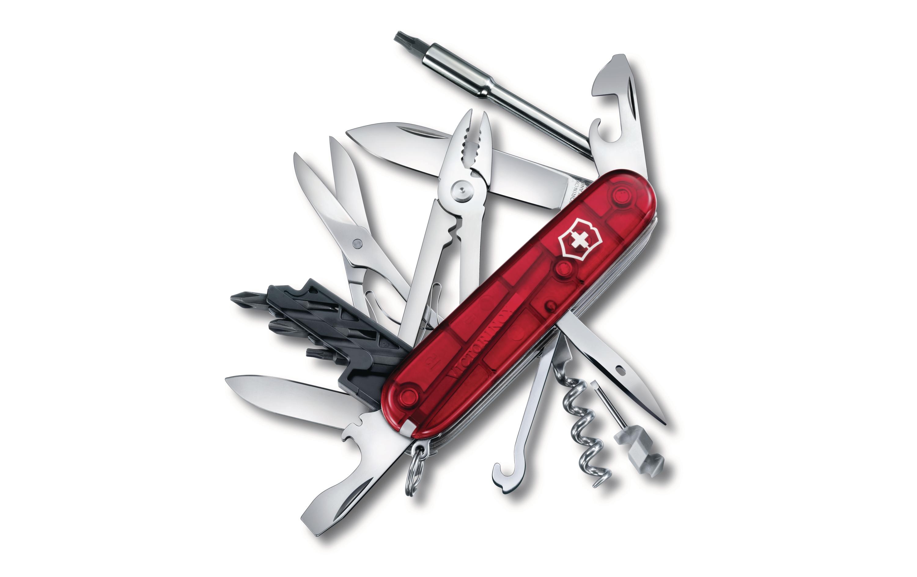 Taschenmesser CyberTool rot, 32 FunktionenSchweizer Sackmesser Gravur auf Messerklinge