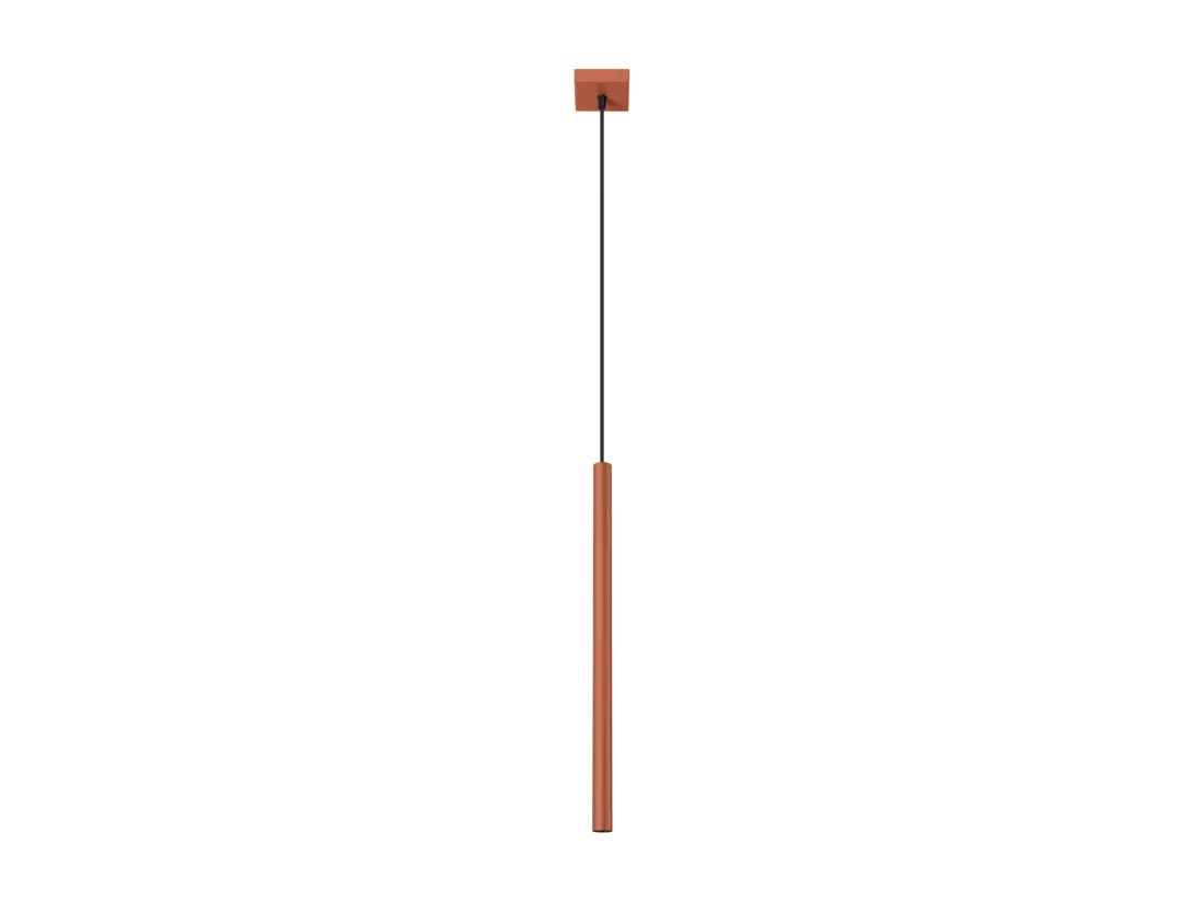 Lampe à suspension Pastelo moderne en acier - 1 sources lumineuses - L.8 x H.114 cm - ocre rouge