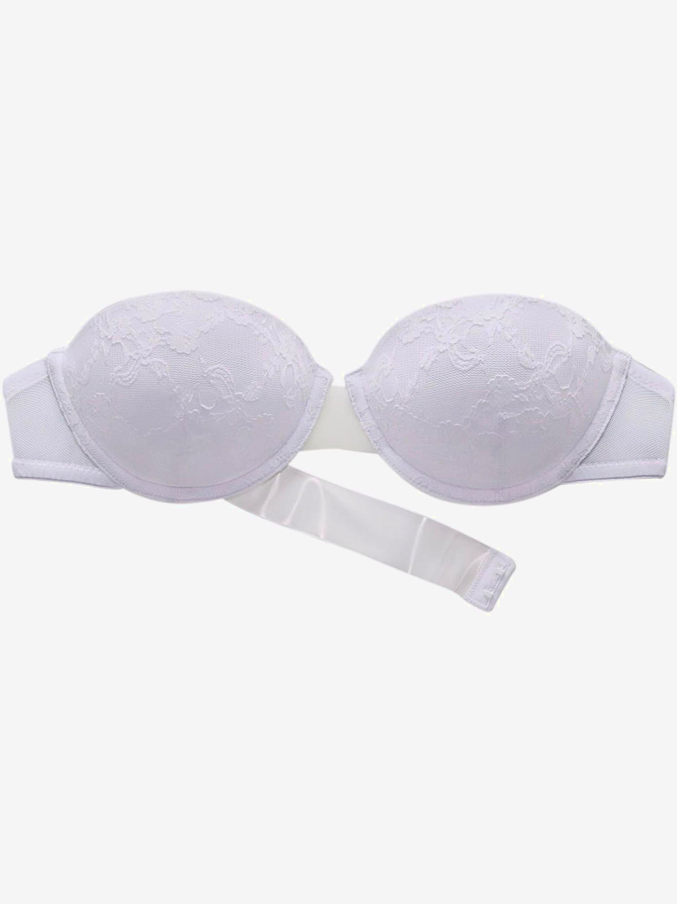 Soutien-gorge à coques et armatures et dos transparent, bretelles amovibles transparentes