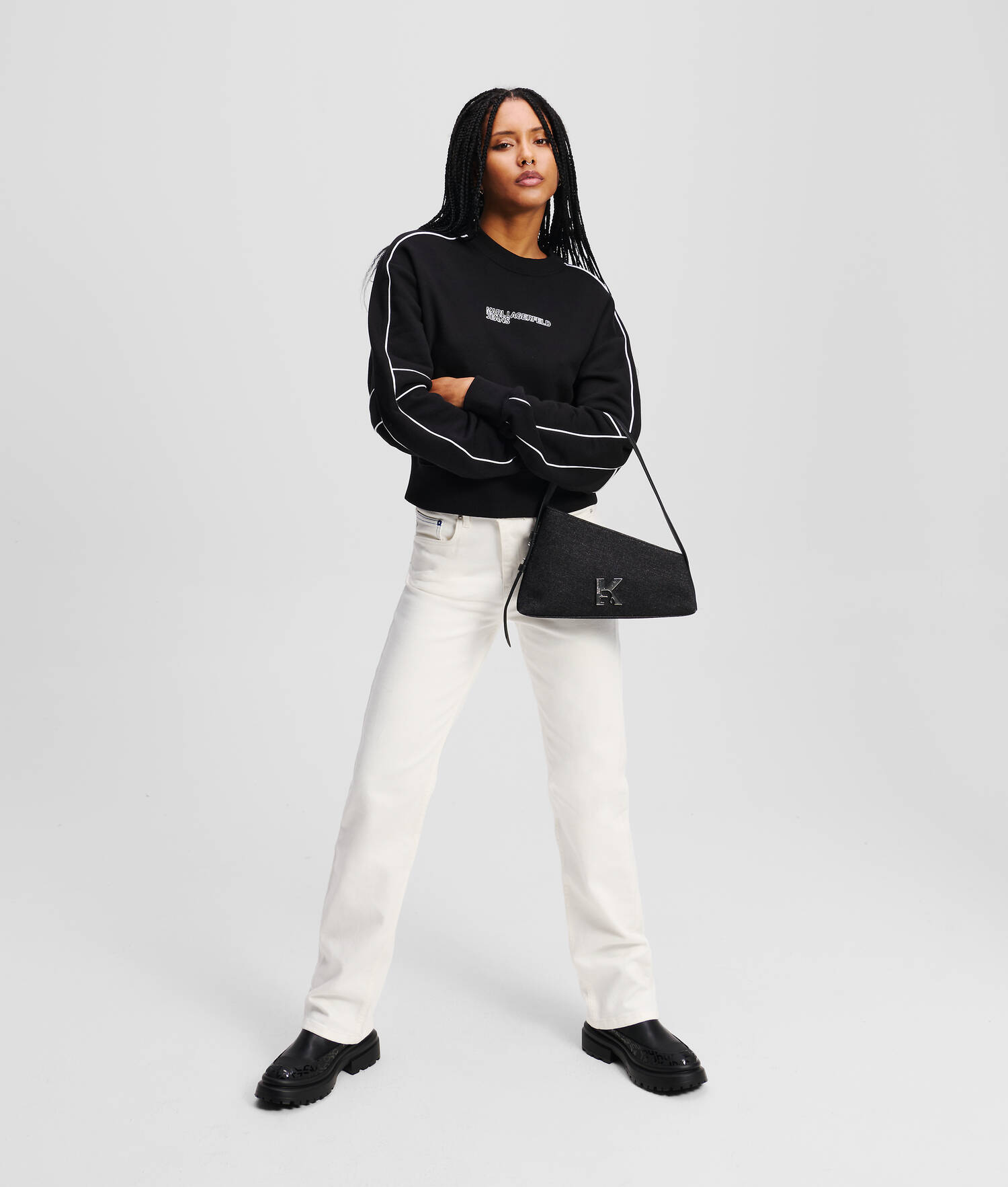 SWEAT-SHIRT CROPPED DÉCONTRACTÉ - Noir