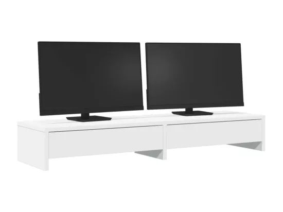 Support de moniteur avec tiroirs blanc bois d'ingénierie