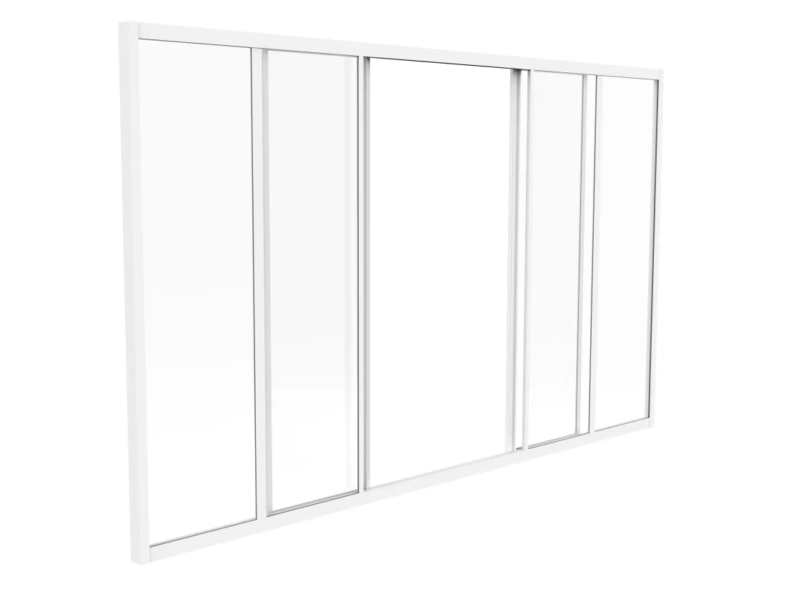 Verrière coulissante en aluminium thermolaqué blanc 180x105 cm - RAVENA
