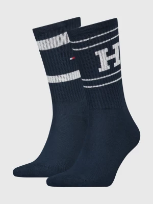 Pacote com 2 pares de meias caneladas listradas