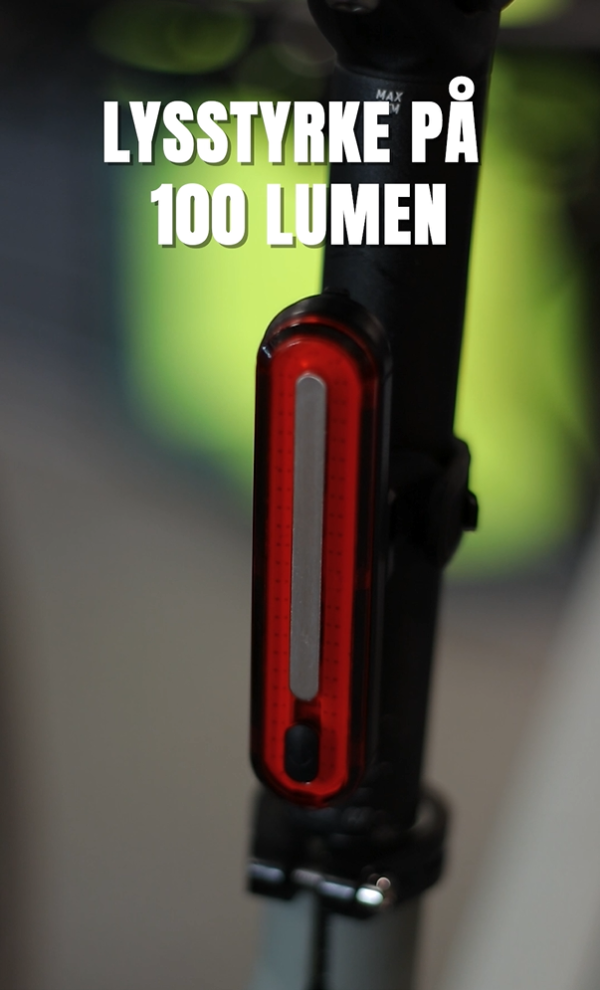 Abus Gemini Genopladelig Baglygte, 100 Lumen