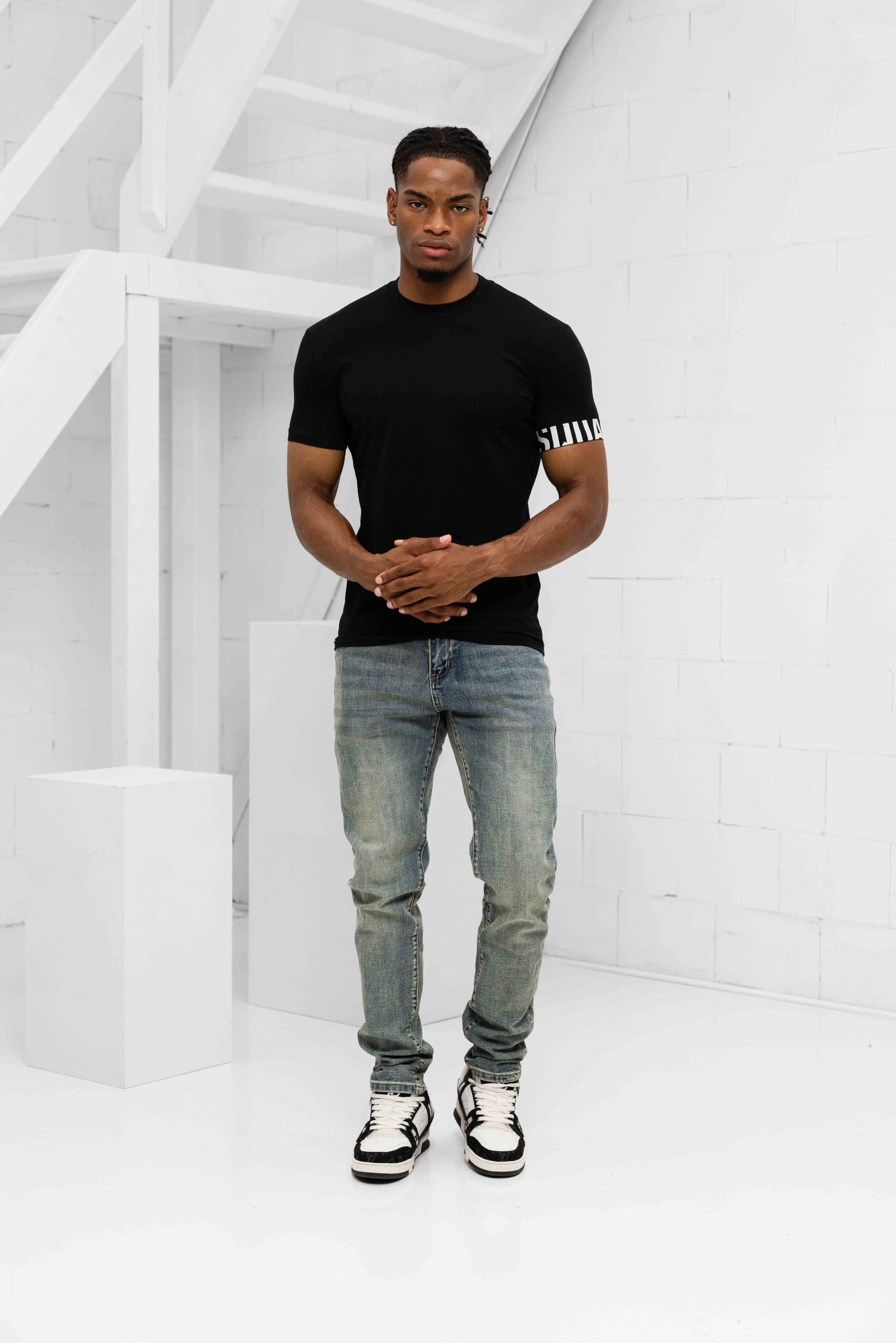 Dsquared2 Round Neck T-Shirt Heren Zwart/Wit
