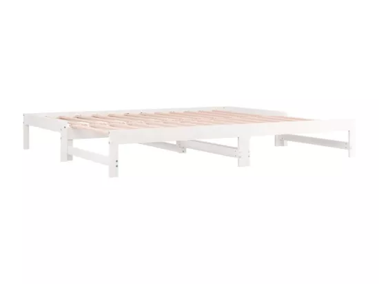 Lit coulissant sans matelas blanc 2x(90x190) cm