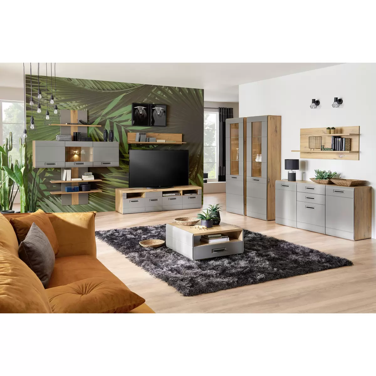 Hängeschrank Auris dunkelgrau,Eiche