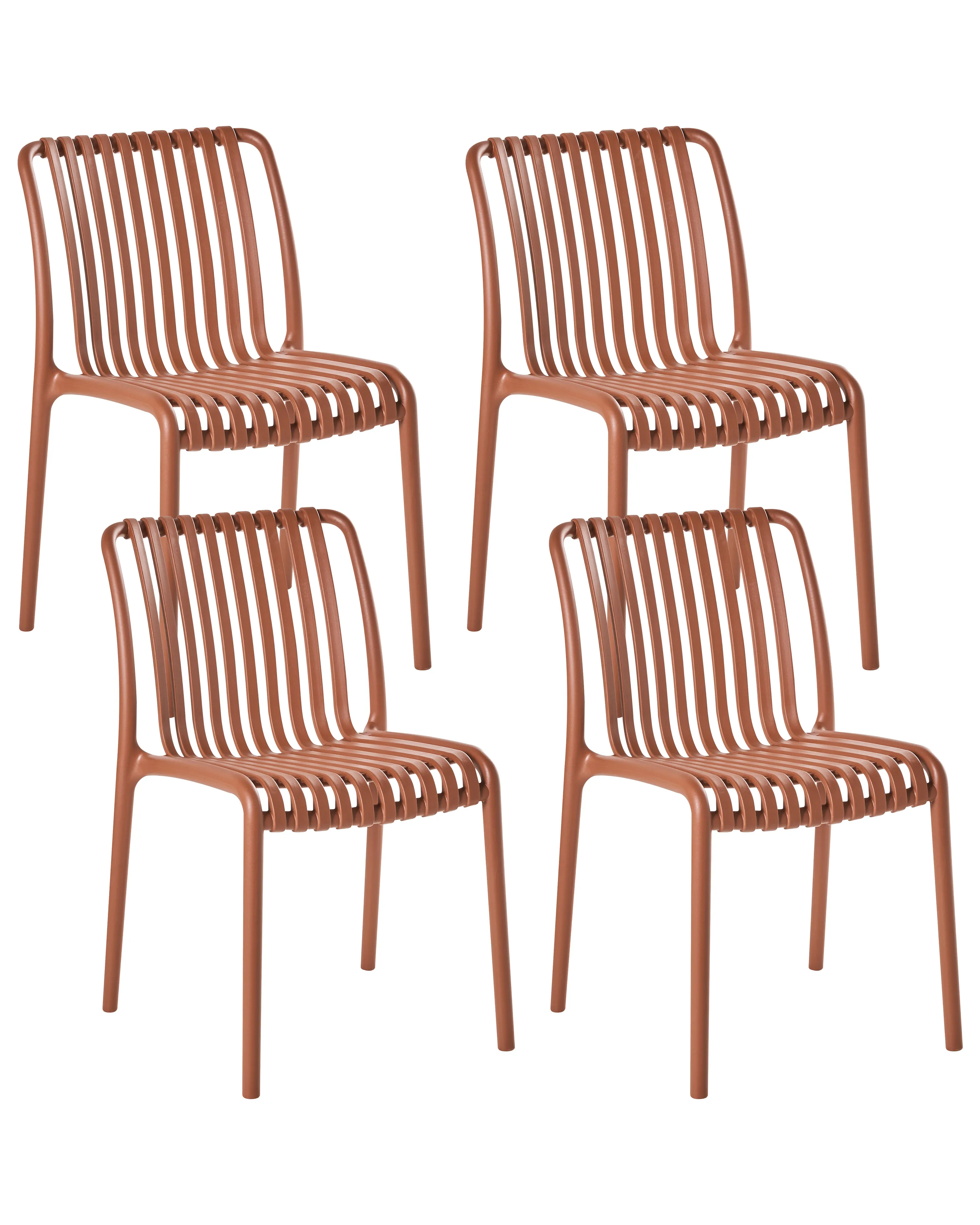 Set van 4 tuinstoelen ARICCIA Lichtrood