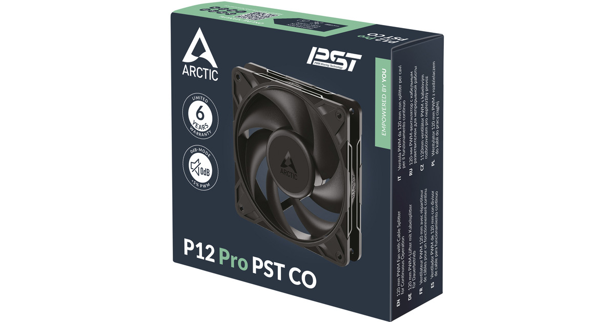 ARCTICP12 Pro PST CO case fan  (Zwart, 120 x 120 x 25 mm, PWM)