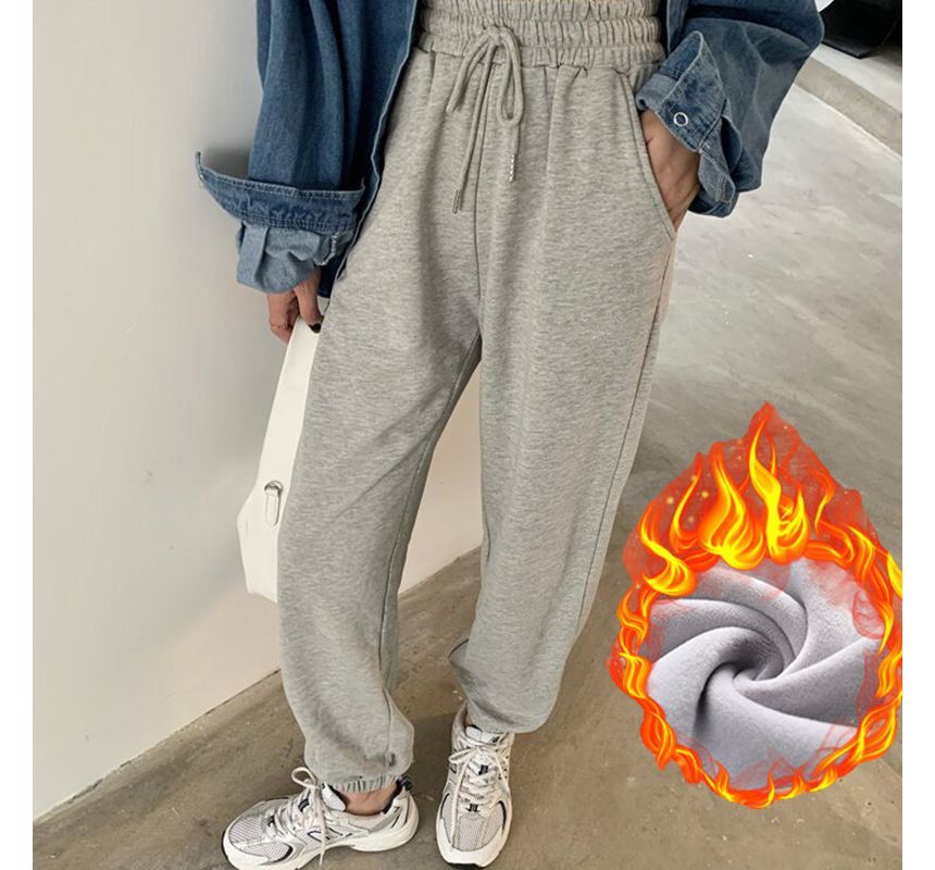 Cearyan - Hoge taille effen harem joggingbroek