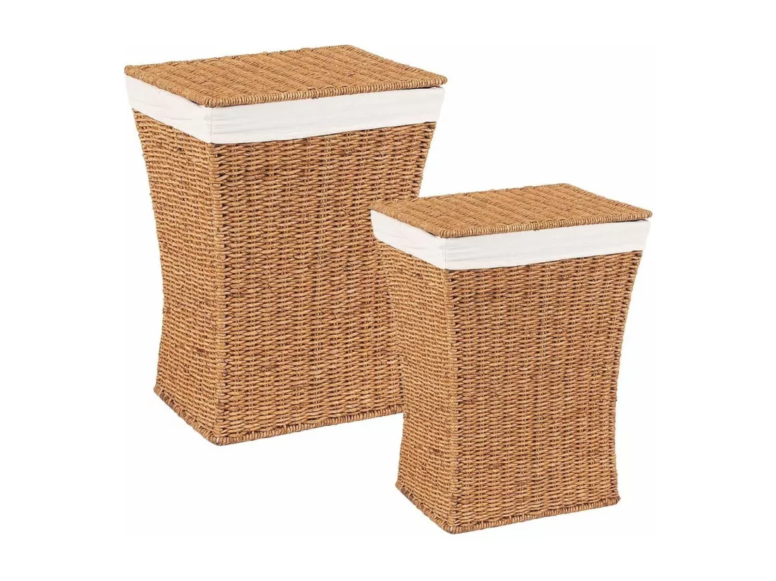 Coffres à linge en maïs (Lot de 2)