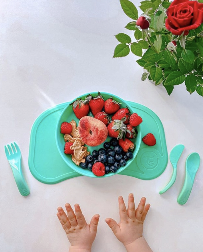 TWISTSHAKE Set de table antidérapant + assiette pastel vert