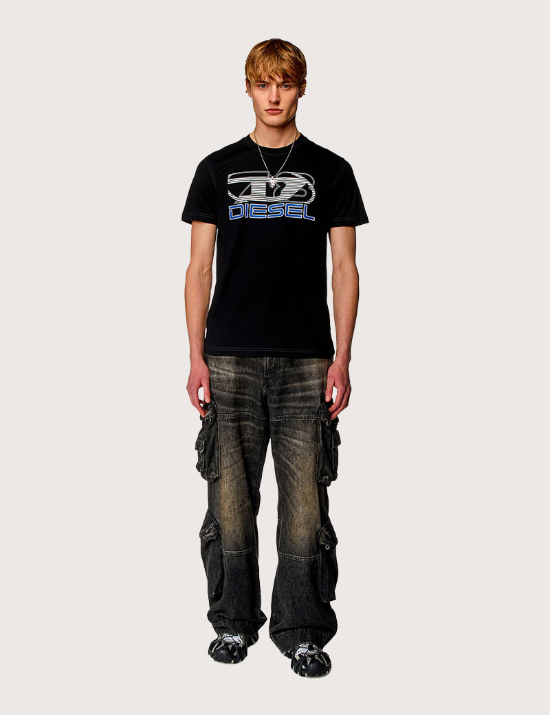 DIESEL T-SHIRT HOMME DIEGOR K74 LOGO POITRINE NOIR