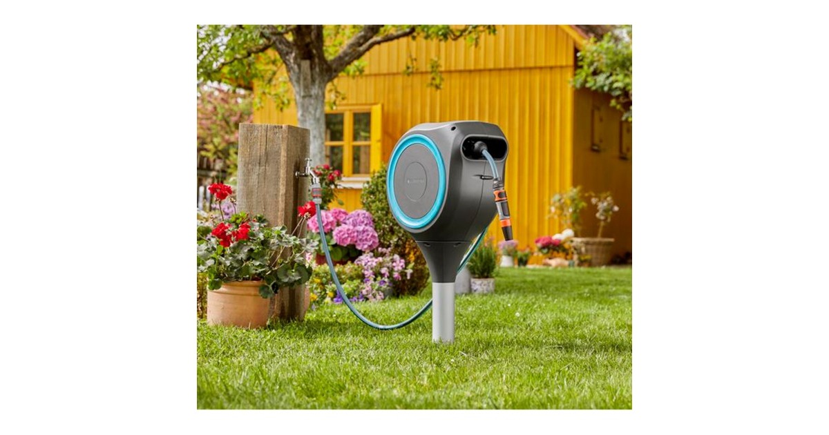 GARDENATuinslangbox RollUp M slanghaspel  (Grijs/turquoise, 18614-20)