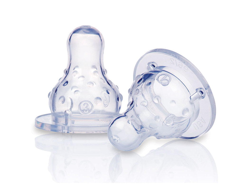 TETINAS ANTICÓLICAS NUBY EM SILICONE  0 MESES PACK 2 UNIDADES