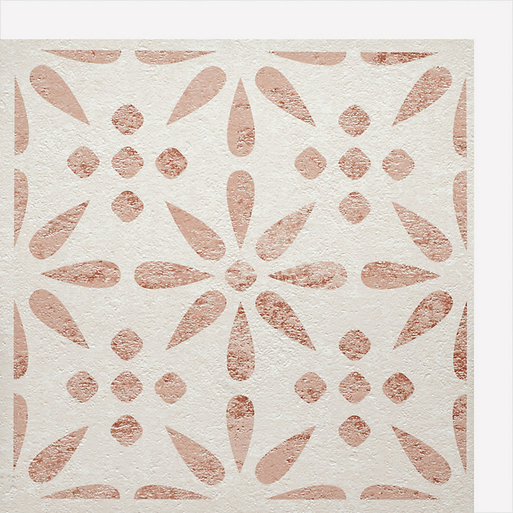 Lot de 6 dalles adhésive murales Wall Tiles DC FIX Carreaux de ciment fleurs vintage L. 30,5 x l.30,5cm