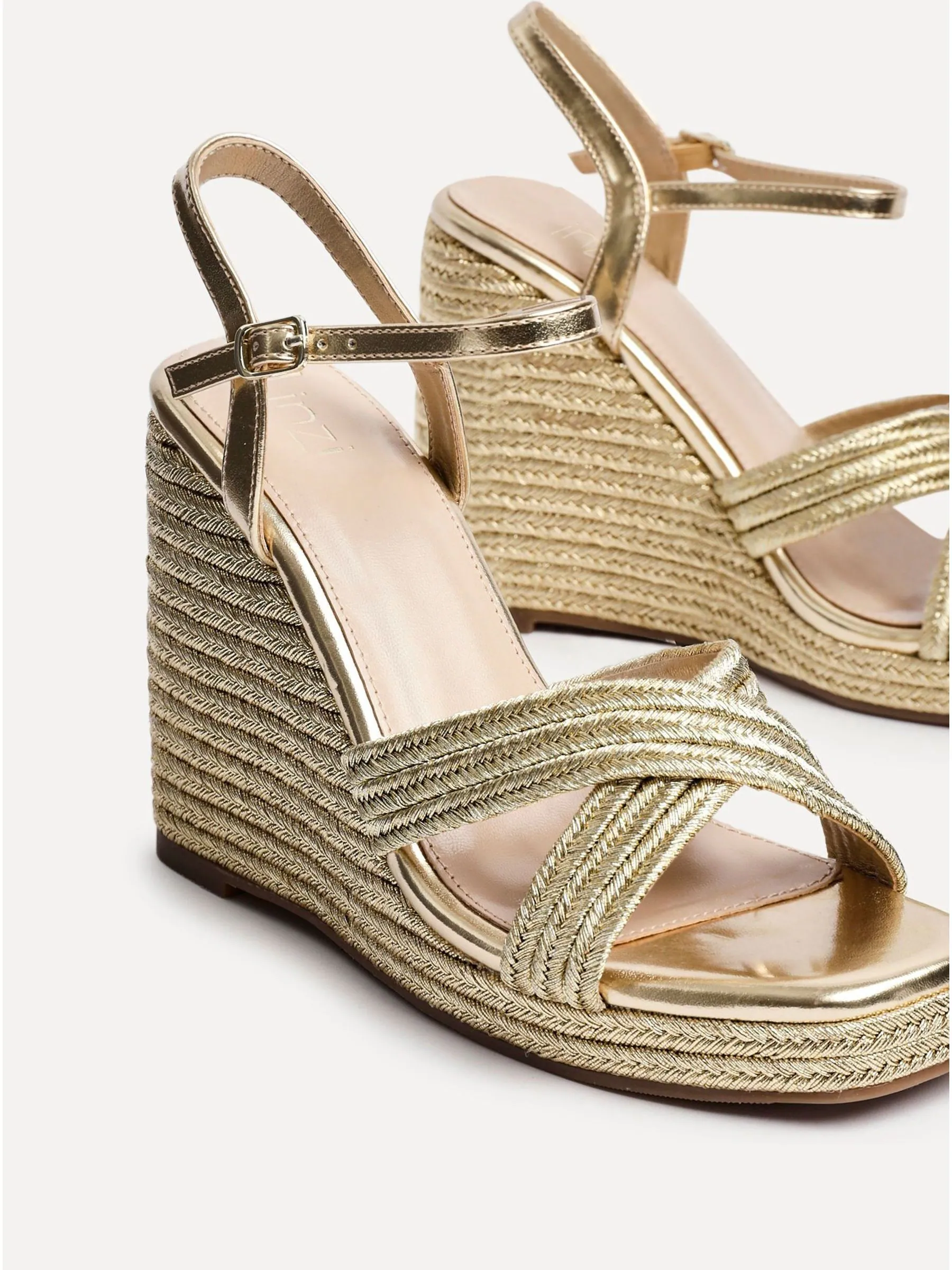 Linzi Nikki Cross-Over Front Strap Wedges