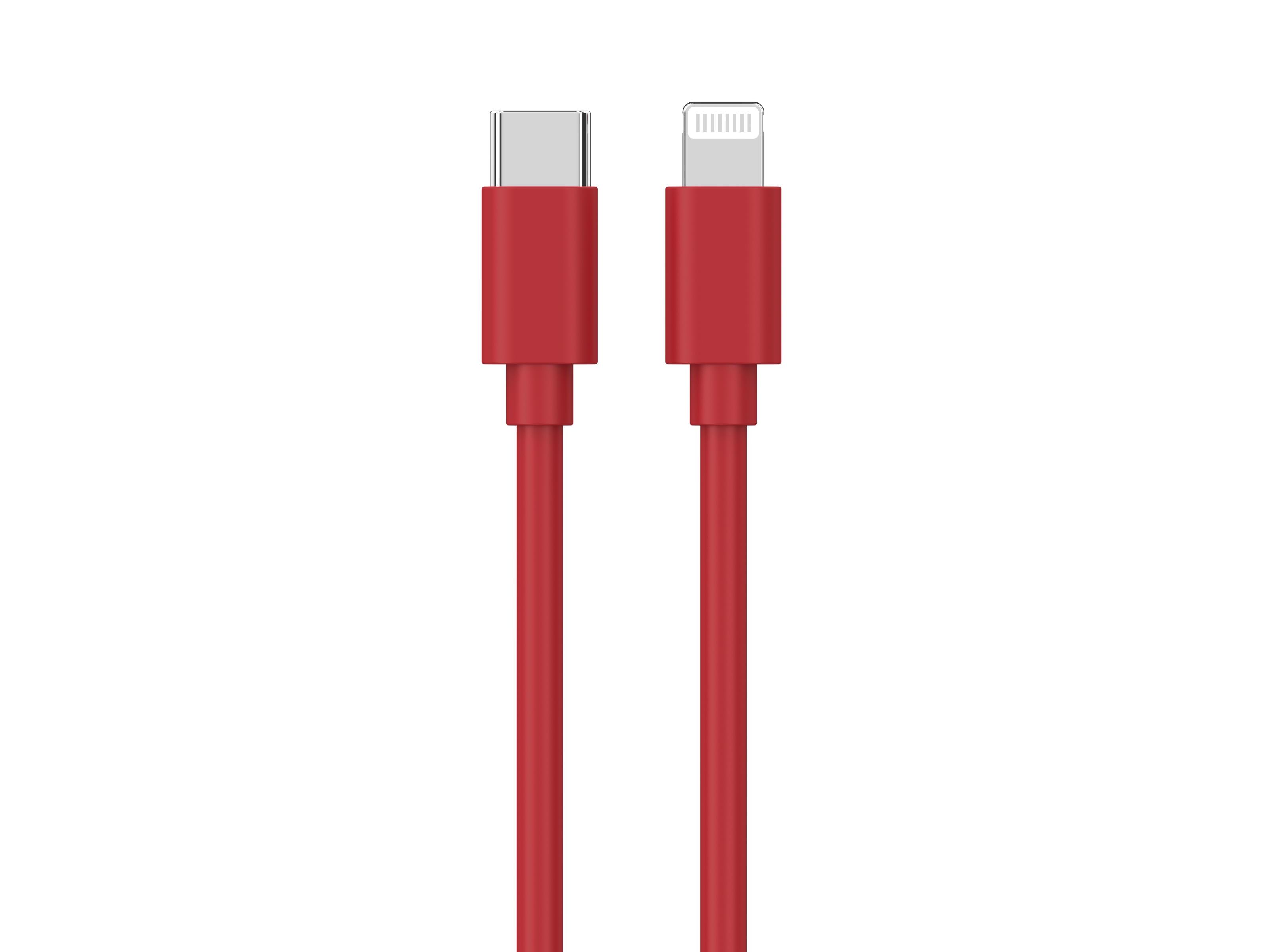 CABO USB-C LIGHTNING QILIVE 600127627 MFI VERMELHO 1.2M