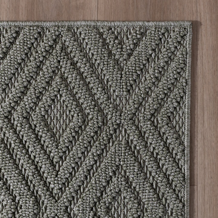 Loper vloerkleed - Hidde 3D Diamond Groen | Duurzaam design