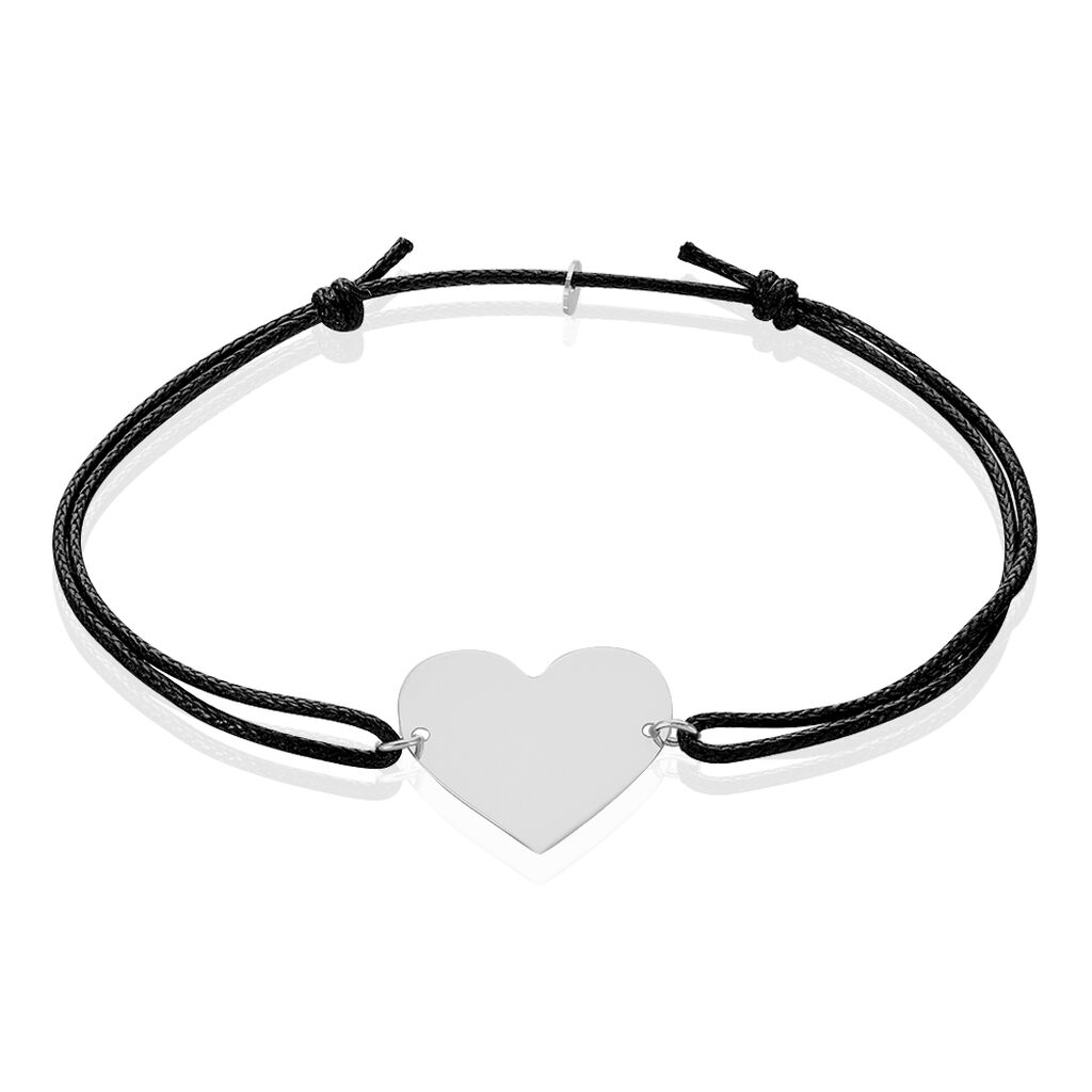 Bracelet Coeur Gravable Or Blanc