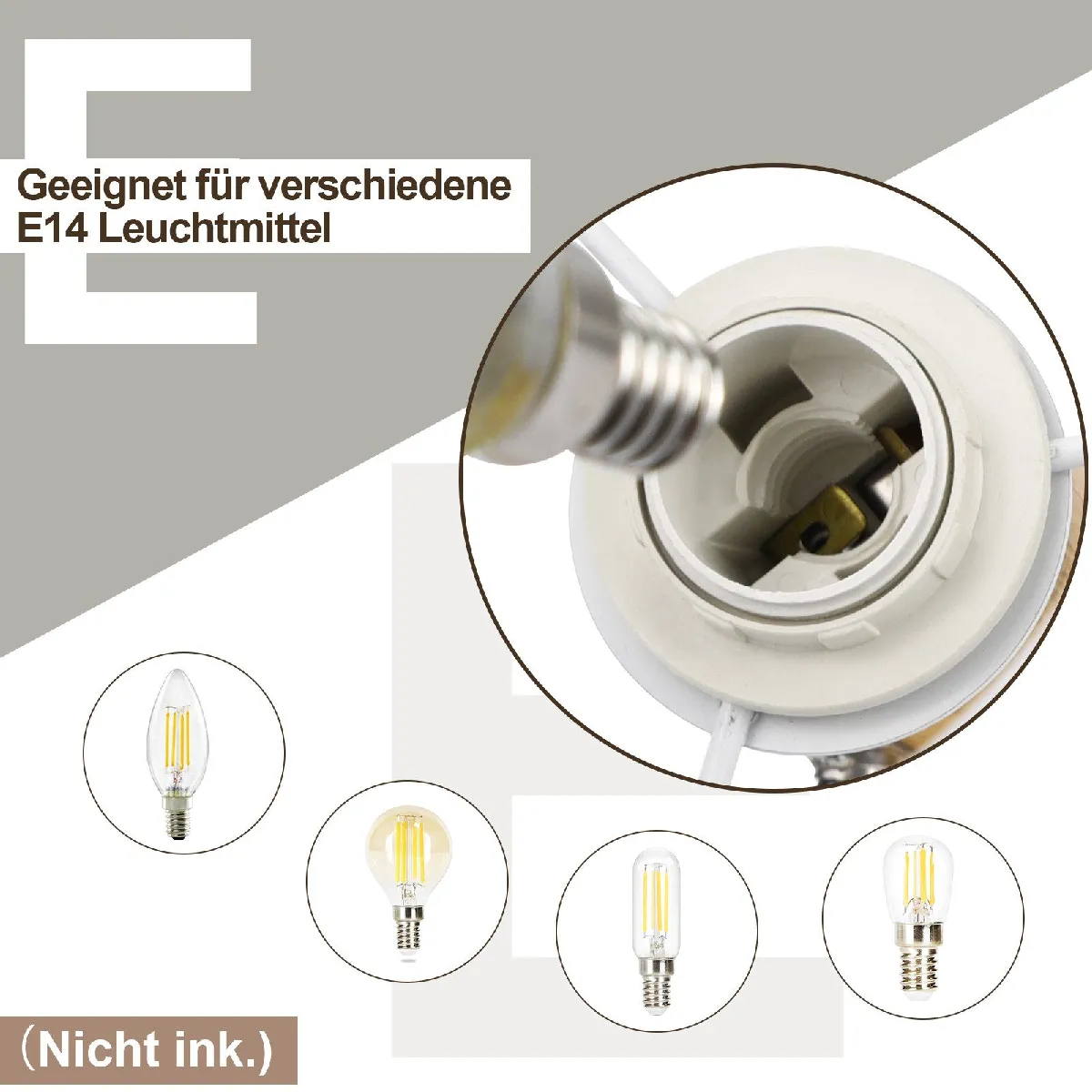 ZMH Chandelier 1 Flamme Tournant 350°
