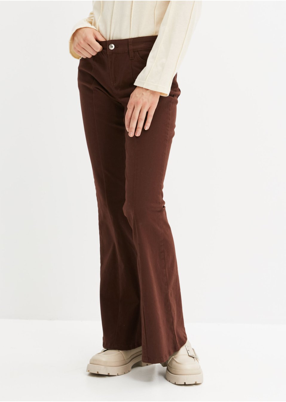 Pantalon évasé en twill