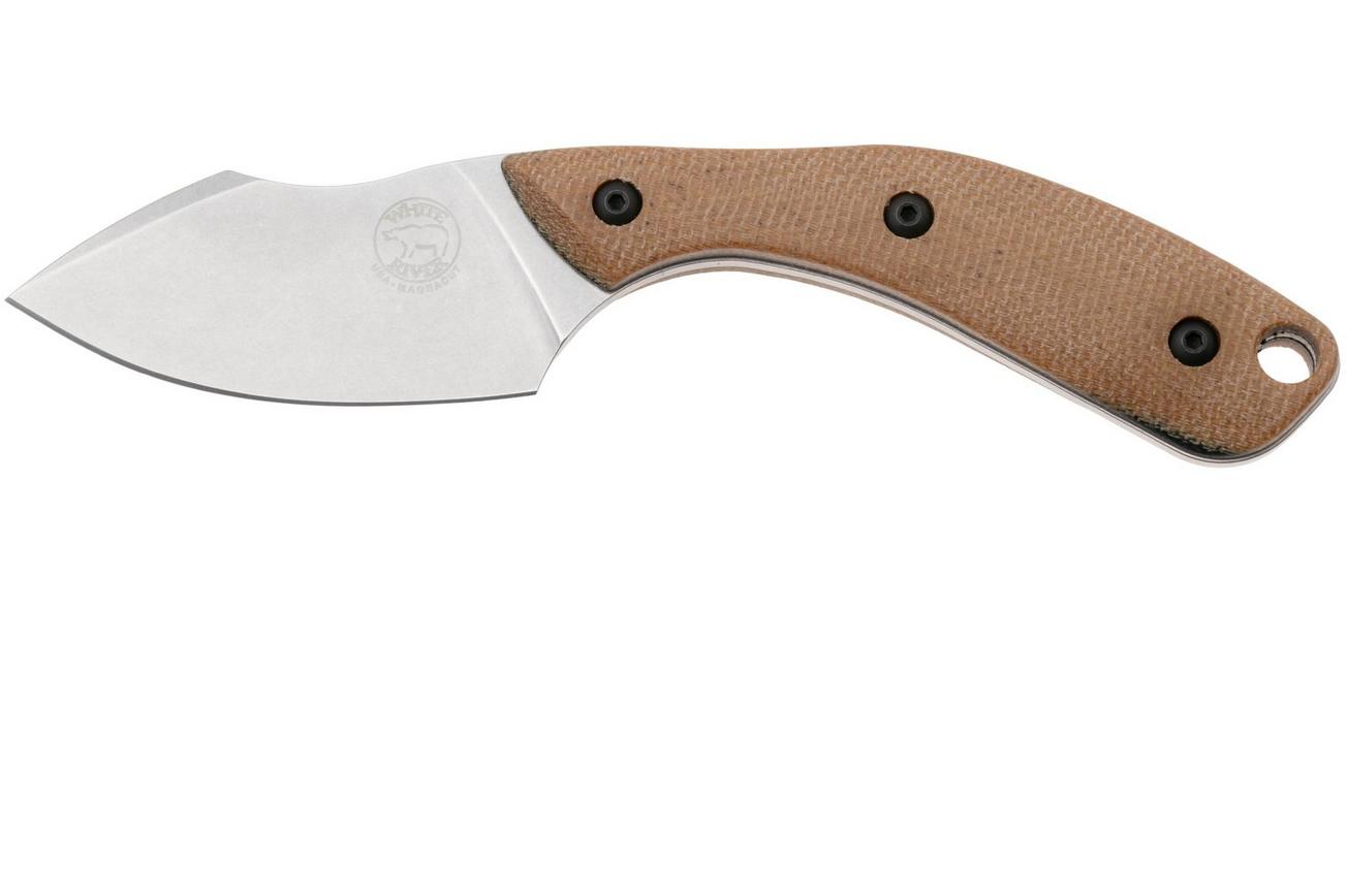 White River Knives Apex WRSS-APX-MNB Stonewashed Magnacut, Natural Canvas Micarta, jachtmes, Smith and Sons design