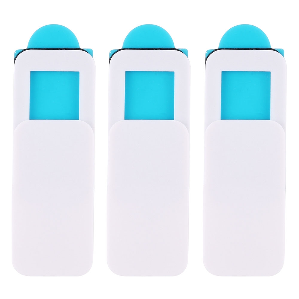 (3er Set) Privatsphären Kamera Abdeckung Webcam Cover Schutz Sticker mit Slider (Eckig) - Weiss