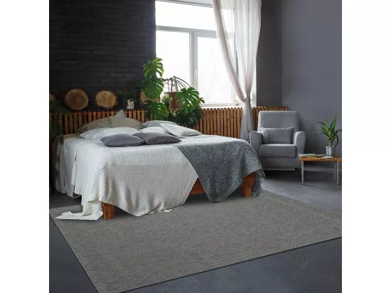 Tapis extérieur 240x340 tissé kilim gris SQUAREXT